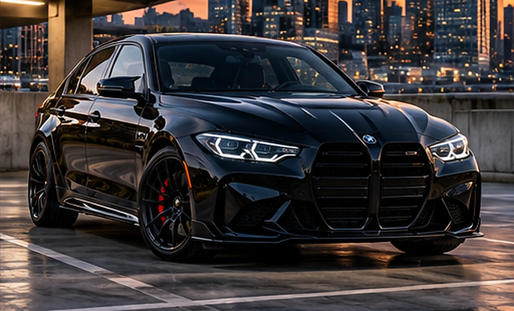 Dark modified sports saloon